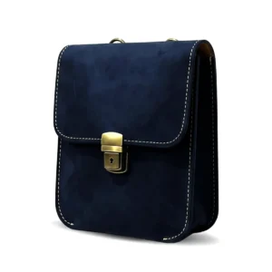 Leather Cross Body Bag Nubuck Black