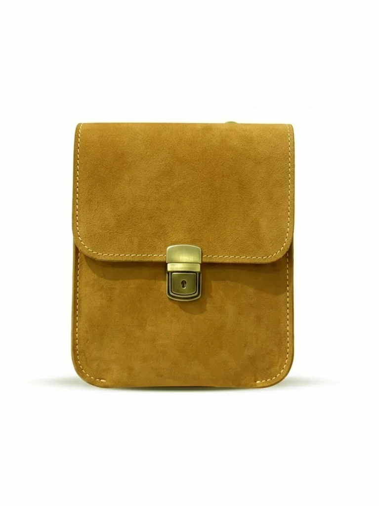 Pull Up Leather Cross Body Bag Camel
